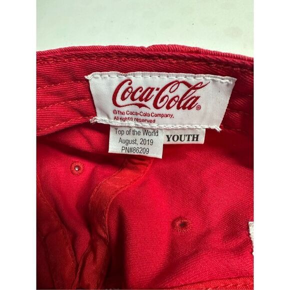 Embroidered Coca-Cola Red Baseball Hat Cap One Sz Youth Adjustable Strap Atlanta - Picture 3 of 7